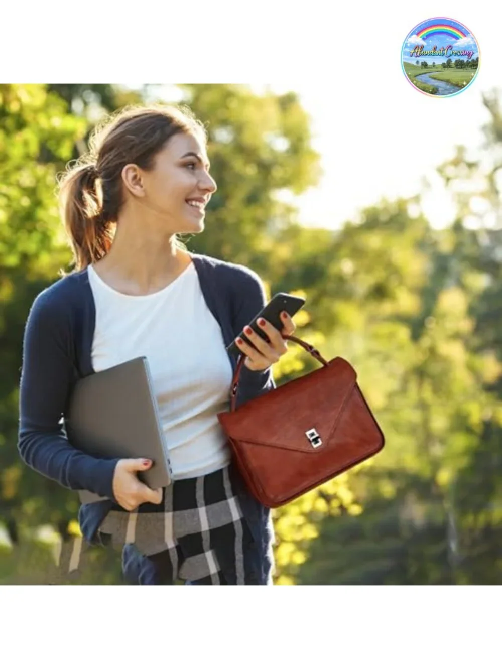 Genuine Leather Satchel Handbag with Detachable Crossbody Strap